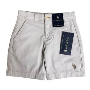 U.S. Polo Assn Flat Front Stone Twill Hartford Short Boys Size 4 Shorts Pockets